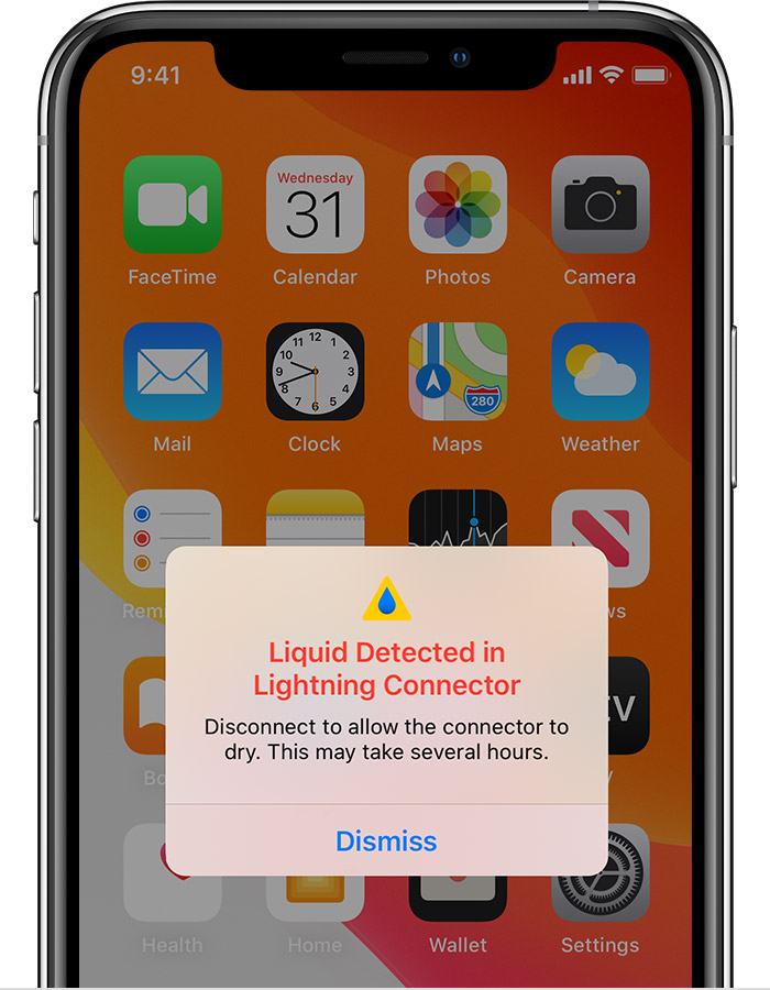 南丰镇苹果手机维修分享iPhone 12 在充电时出现 “闪电接口检测到液体”的提示怎么办 